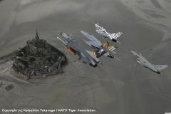 Mixed Tiger formation over the Mont-Saint-Michel (photo by Katsuhiko Tokunaga)